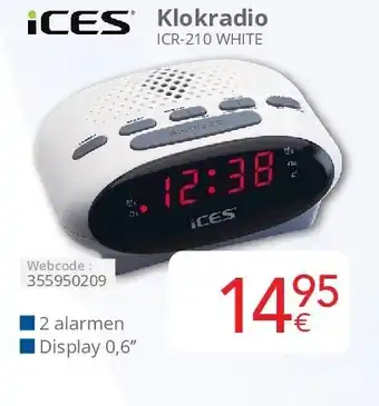 Eldi Klokradio ICR-210 WHITE aanbieding