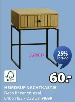 Jysk Hemdrup Nachtkastje aanbieding