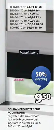 Jysk Bolga verduisterend rolgordijn aanbieding