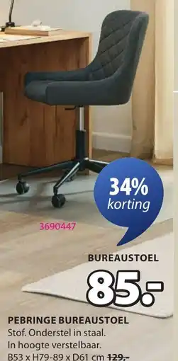 Jysk Pebringe Bureaustoel aanbieding