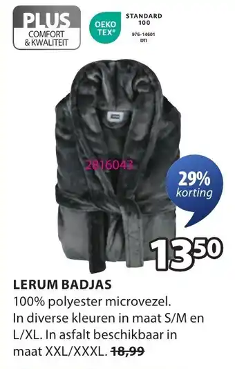 Jysk Lerum badjas aanbieding