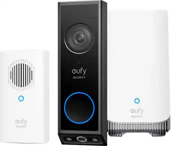 Coolblue Eufy Video Doorbell E340 + Chime + HomeBase 3 aanbieding