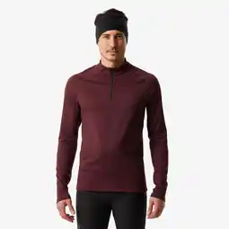 Decathlon Thermoshirt met halve rits voor skiën heren BL 500 bordeaux aanbieding