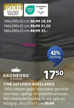 Jysk Kronborg of Denmark Tine Satijnen Hoeslaken aanbieding