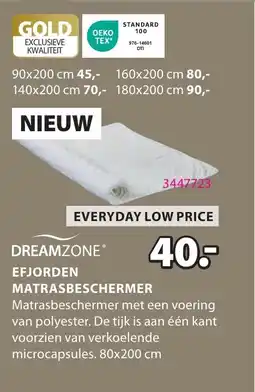 Jysk Dreamzone Efjorden Matrasbeschermer aanbieding