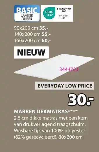 Jysk Marren Dekmatras aanbieding