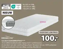 Jysk Dreamzone Lillelv Schuimmatras aanbieding