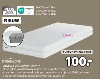 Jysk Dreamzone Lillelv Schuimmatras aanbieding