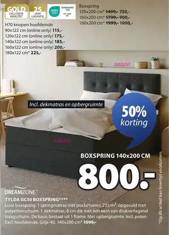 Jysk Dreamzone Tylda GC50 Boxspring aanbieding