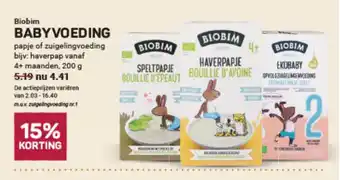 Ekoplaza Biobim babyvoeding aanbieding