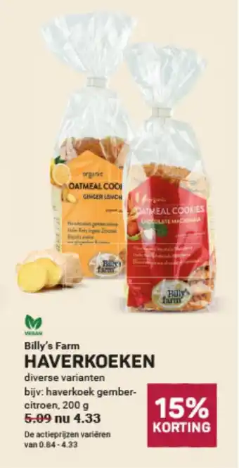 Ekoplaza Billy's farm haverkoeken aanbieding