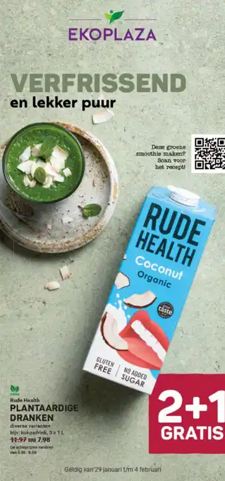 Ekoplaza Rude health plantaardige dranken aanbieding