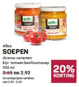 Ekoplaza Allos soepen aanbieding