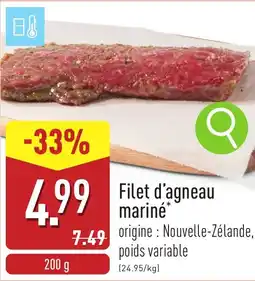 ALDI Filet d'agneau mariné aanbieding