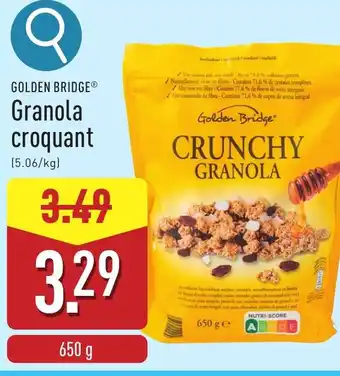 ALDI Golden bridge granola croquant aanbieding