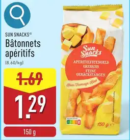 ALDI Sun snacks bâtonnets apéritifs aanbieding