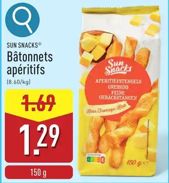 ALDI Sun snacks bâtonnets apéritifs aanbieding