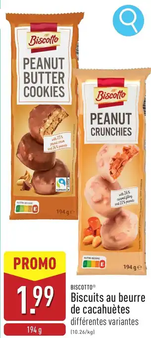 ALDI Biscotto biscuits au beurre de cacahuètes aanbieding