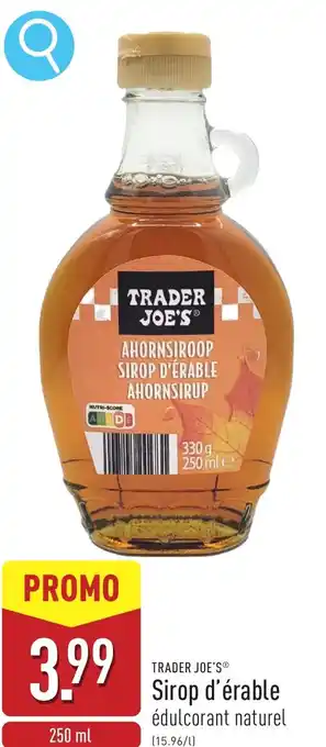 ALDI Trader joe's sirop d'érable aanbieding