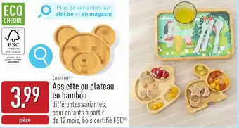 ALDI Crofton assiette ou plateau en bambou aanbieding