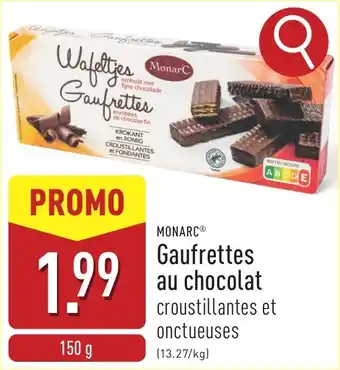 ALDI Monarc Gaufrettes au chocolat aanbieding