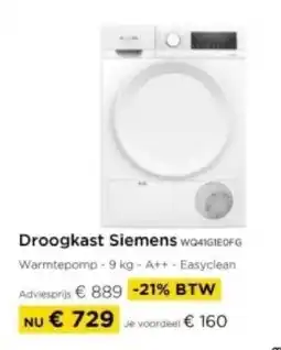 Molecule Droogkast Siemens WOAGIEOFG aanbieding