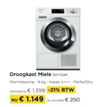 Molecule Droogkast Miele TEF775WP aanbieding