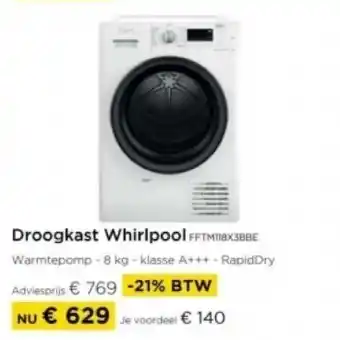 Molecule Droogkast Whirlpool FFTMIaX3BBE aanbieding