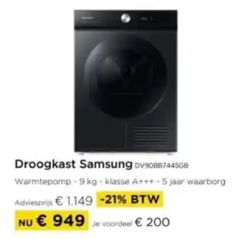 Molecule Droogkast Samsung DV90BB7445GB aanbieding