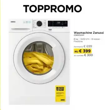 Molecule Wasmachine Zanussi ZZ86931AWF aanbieding