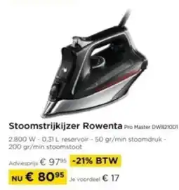 Molecule Stoomstrijkijzer Rowenta Pro Master DW821001 aanbieding