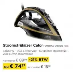 Molecule Stoomstrijkijzer Calor Fv9839CO Ultimate Pure aanbieding