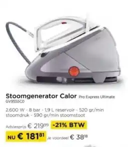 Molecule Stoomgenerator Calor Pro Express Ultimate GV9555C0 aanbieding