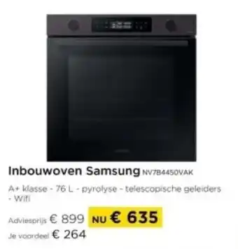 Molecule Inbouwoven Samsung NV784450VAK aanbieding