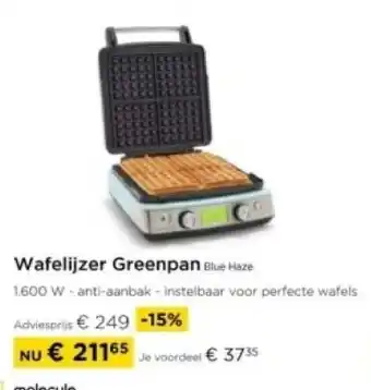 Molecule Wafelijzer Greenpar aanbieding