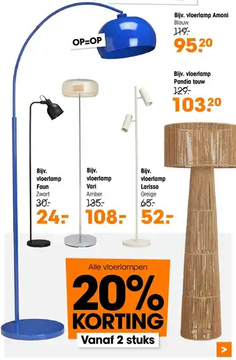 Kwantum vloerlamp Amoni Blauw aanbieding