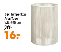 Kwantum lampenkap Ares Touw Wit, Ø25 cm aanbieding