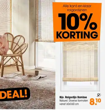 Kwantum Rolgordijn Bamboe aanbieding