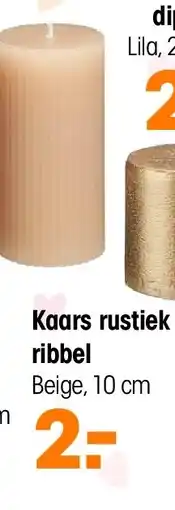 Kwantum Kaars rustiek ribbel aanbieding