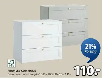 Jysk FRAMLEV COMMODE aanbieding