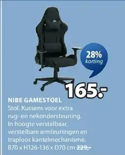 Jysk NIBE GAMESTOEL aanbieding