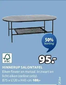 Jysk HINNERUP SALONTAFEL aanbieding