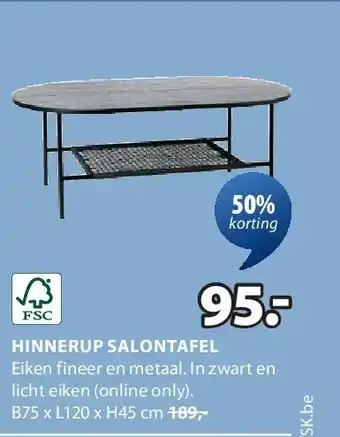 Jysk HINNERUP SALONTAFEL aanbieding