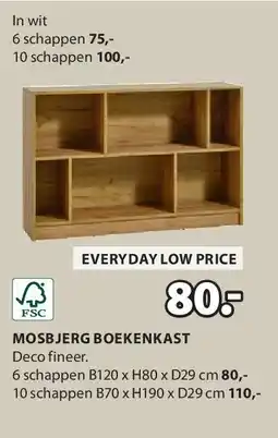 Jysk MOSBJERG BOEKENKAST 6 schappen B120 x H80 x D29 cm aanbieding