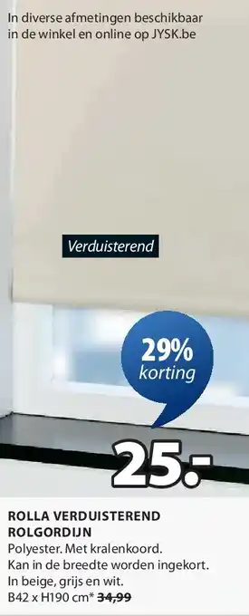 Jysk ROLLA VERDUISTEREND ROLGORDIJN aanbieding