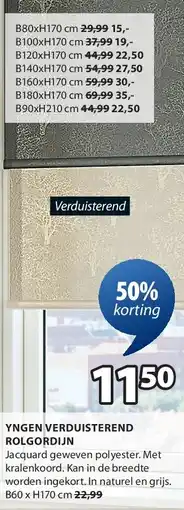 Jysk YNGEN VERDUISTEREND ROLGORDIJN aanbieding