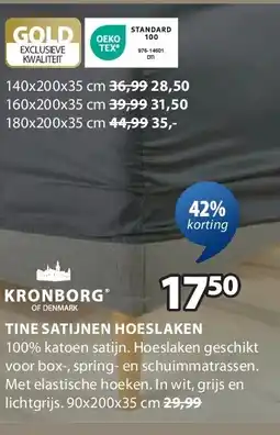 Jysk TINE SATIJNEN HOESLAKEN aanbieding