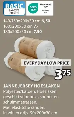 Jysk JANNE JERSEY HOESLAKEN aanbieding