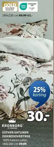 Jysk ESTHER SATIJNEN DEKBEDOVERTREK aanbieding