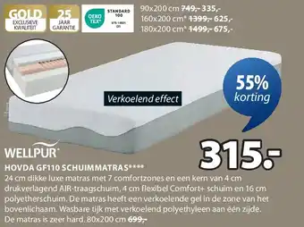 Jysk HOVDA GF110 SCHUIMMATRAS aanbieding